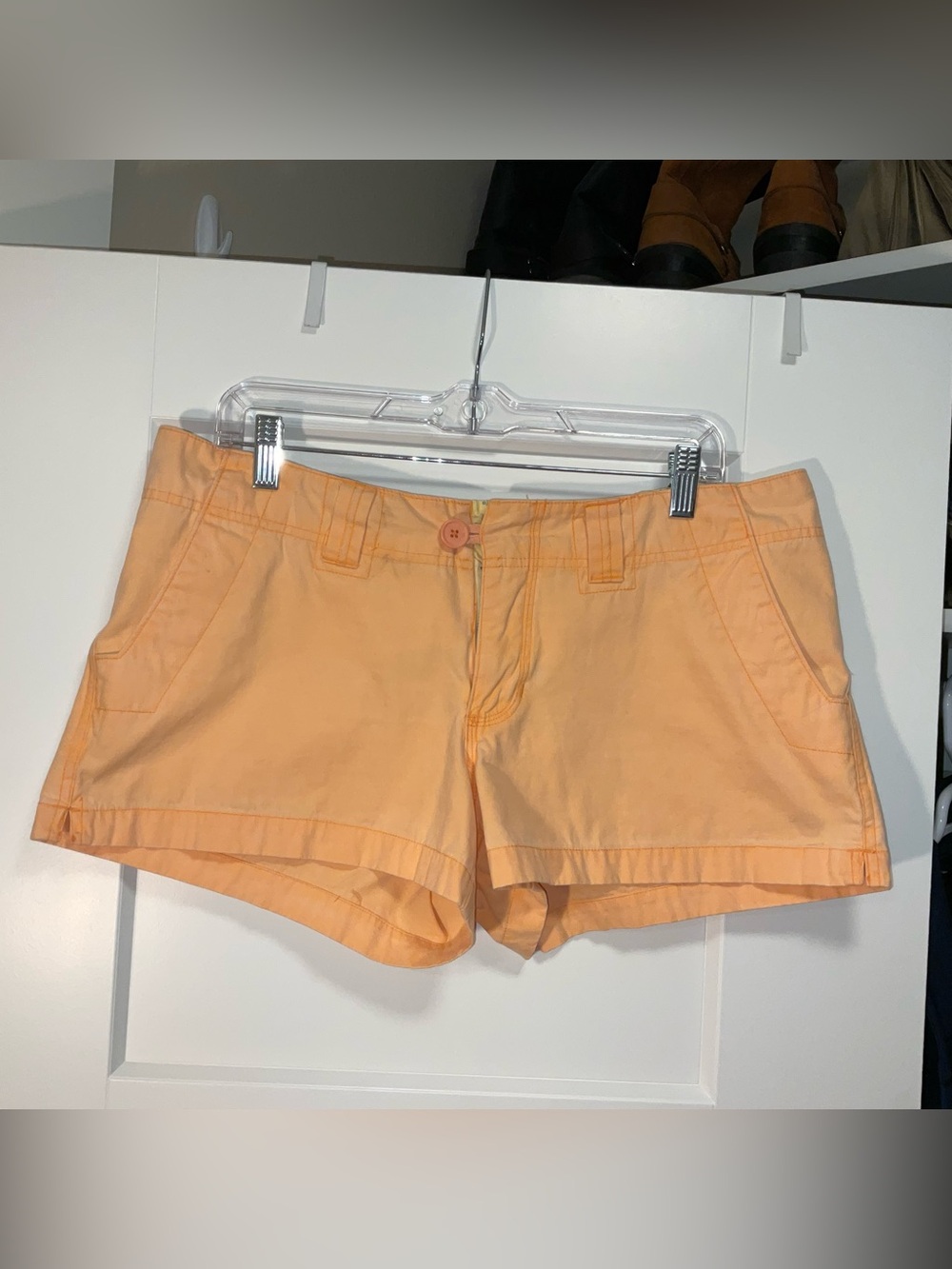 Women's Peach Cotton Casual Shorts